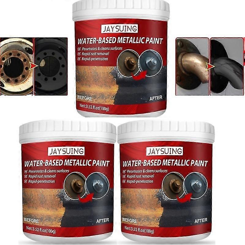 3pcs רכב נגד חלודה מארז ממיר חלודה פריימר מתכת על בסיס מים צבע מסיר חלודה