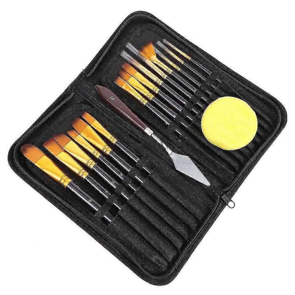 1pc Painting Pen Brush Tool Supply With Bag Sponge Scraper