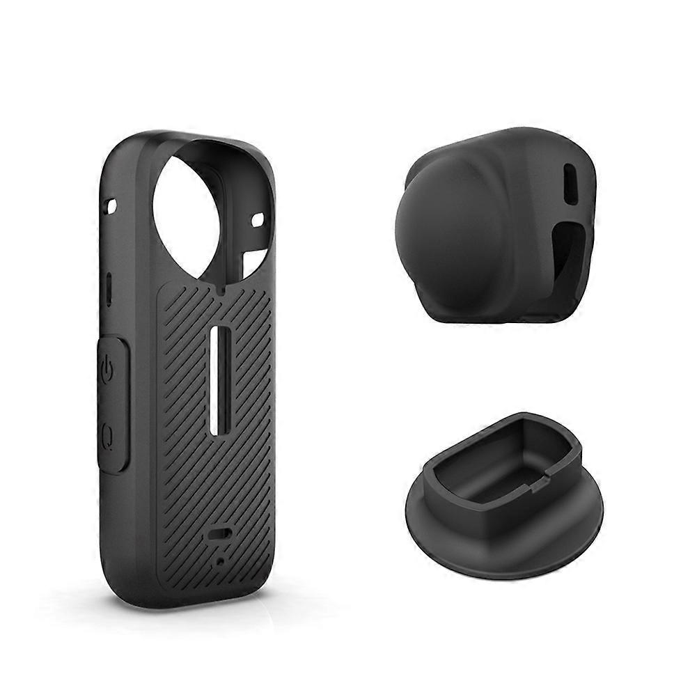 Silicone Case Desktop Fixed Base Lens Cap for Insta360 X4 Camera Lens
