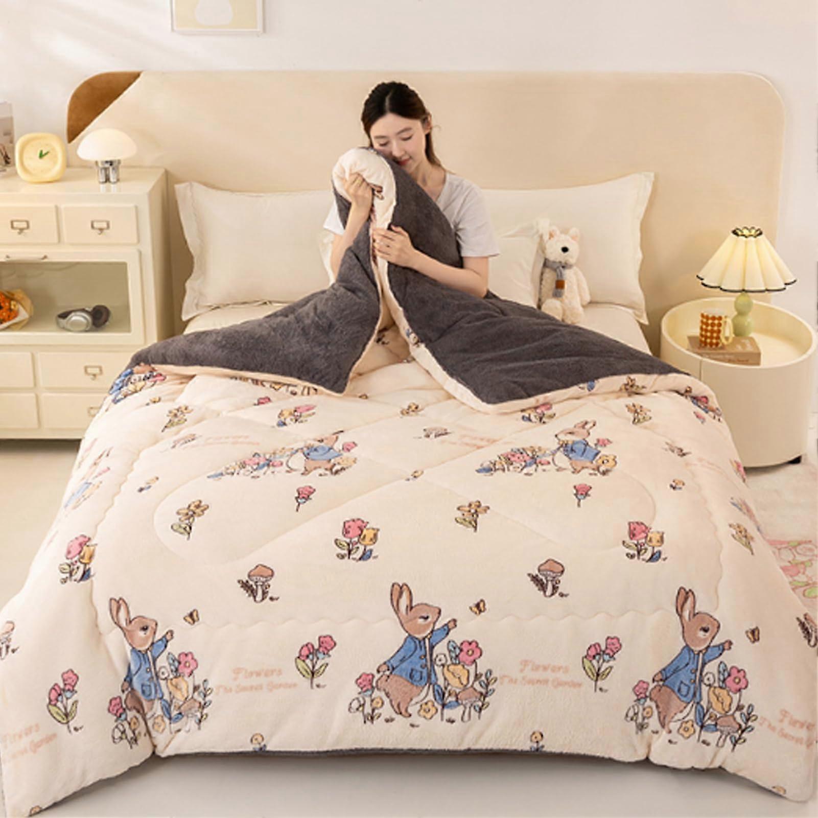 Fluffy Comforter Set King Size 200x230 cm Faux Fur All Seasons Plush Fleece Bedding 5 kg