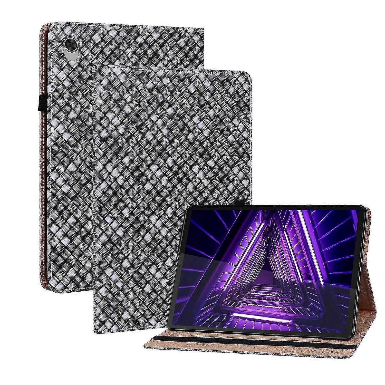 For Lenovo M10 Plus 10.3 inch TB-X606F Color Weave Leather Tablet Case with Holder