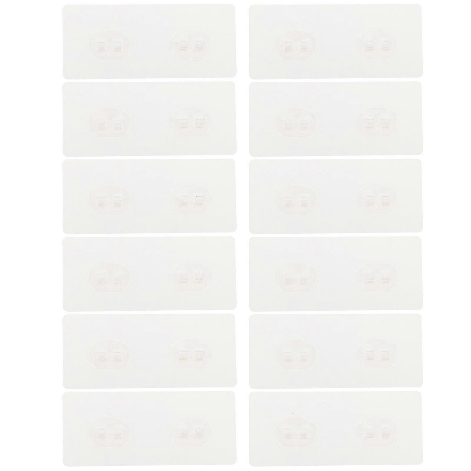 12pcs Shower Caddy Adhesive Wall Hooks Transparent Hanging Hooks Sticky Hooks