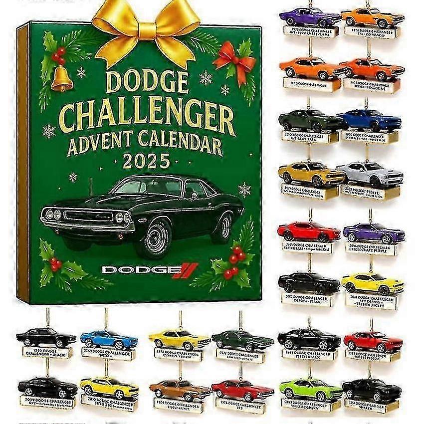 Weihnachtsbaumschmuck-Adventskalender mit Supercar-Motiv, Überraschungsbox (26 Stück)