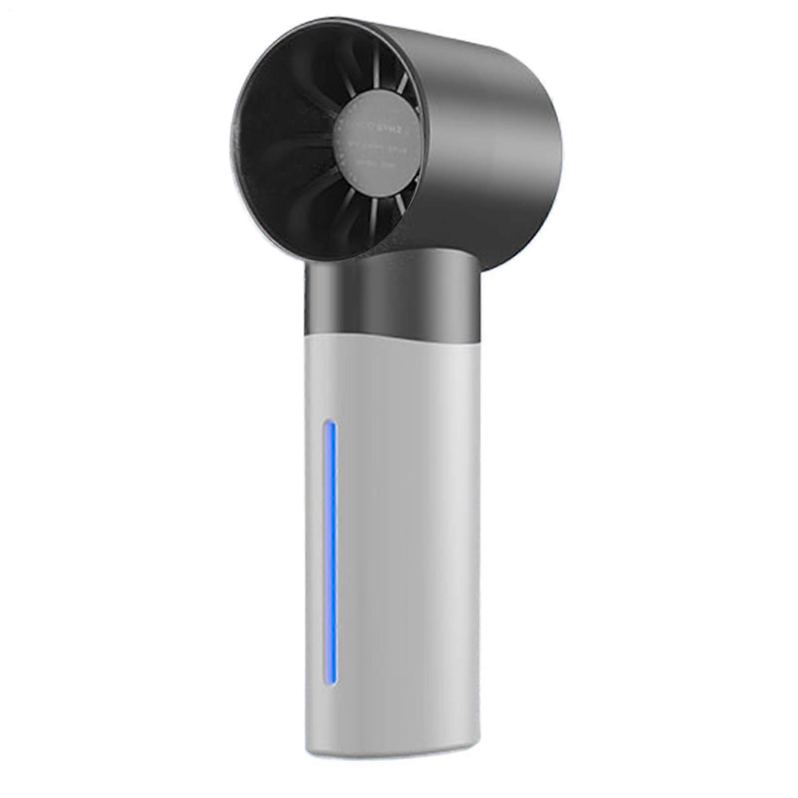 Portable Handheld Electric Fan with Mist Spray, 5 Speed Cooling, 35ml Tank for Hiking, Fishing, Commuting, White