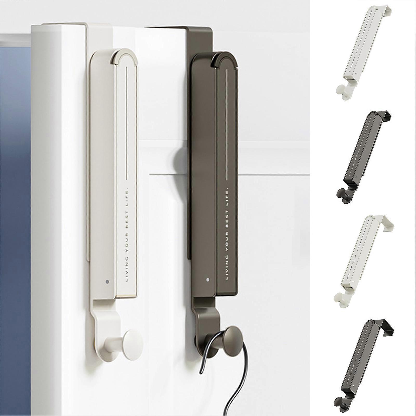 SUSUchens Collapsible Clothes Drying Rack, Rustproof & Corrosion Resistant, Foldable, No Drill, Door Hanger with Retractable Rod, Beige