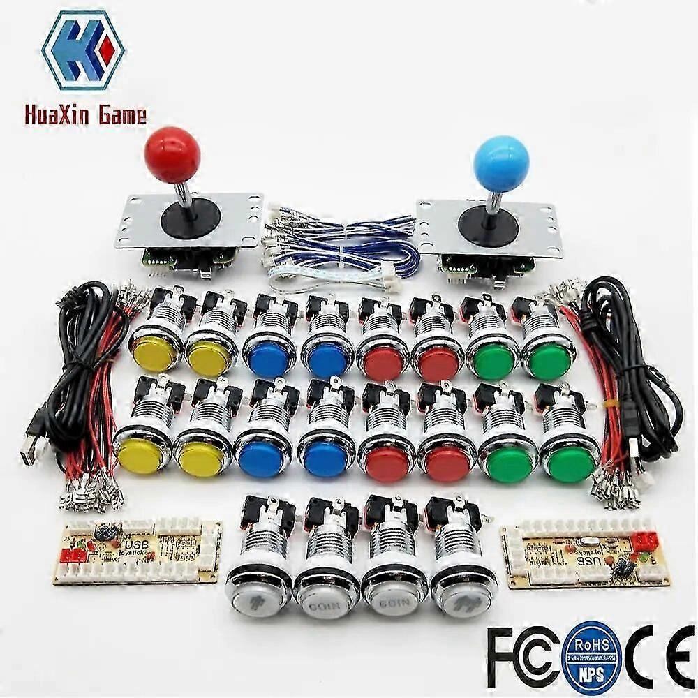 Zero Delay Arcade cabinet Kit fai da te per 5V LED Chrome Push Button Copy SANWA Joystick 1 & 2 Player COIN USB a PC / Raspberry Pi