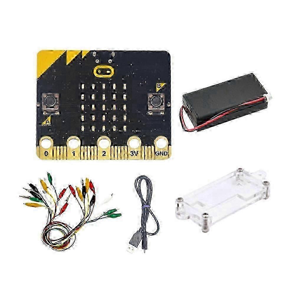 BBC Microbit Go Starter Kit with BBC Micro:Bit Development Board DIY Programmable Learning Kit Featuring Alligator Clips and Test Leads