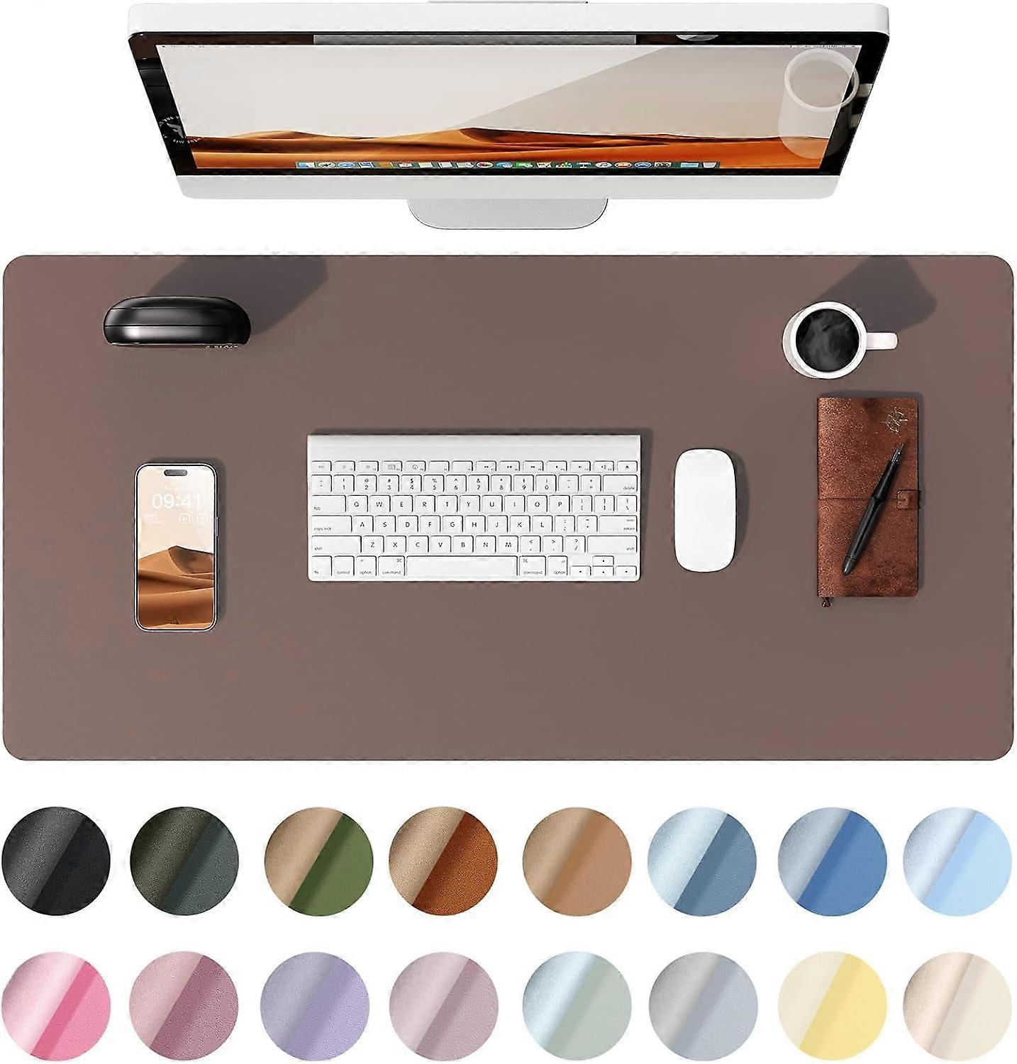 23.6" x 13.8" PU Leather Desk Pad, Non-Slip Waterproof Protector Mat, Large Mouse Pad for Office & Home