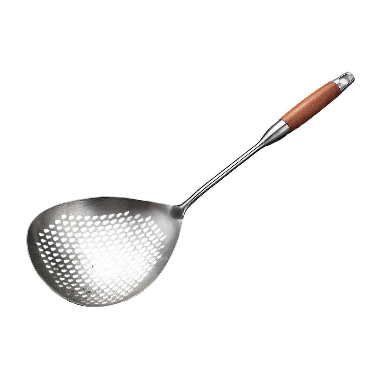 Stainless Steel Skimmer Spoon With Handle Strainer Ladle, Large Colander For Straining And Blanching, Model DM