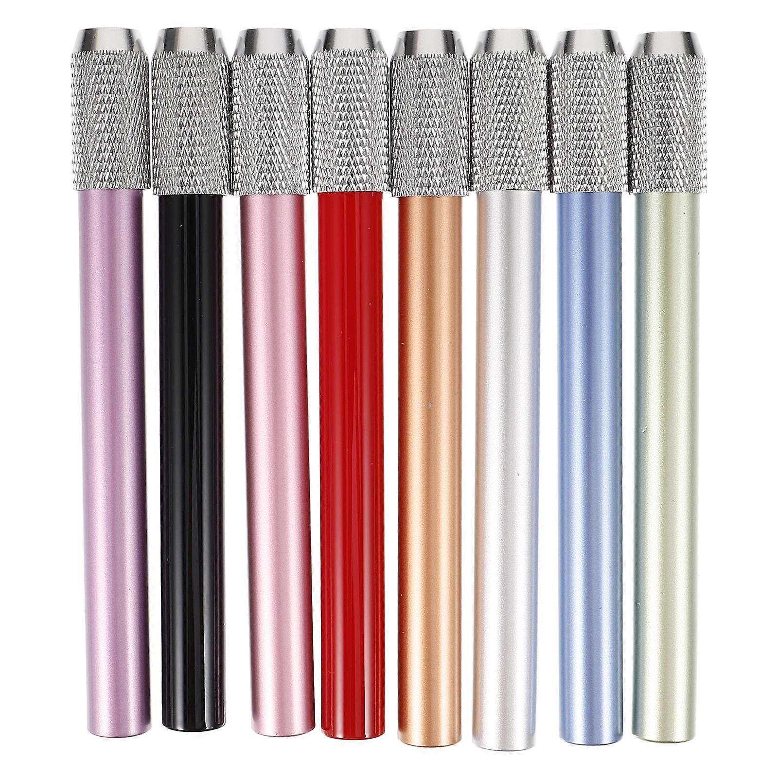 Cylindrical Metal Pencil Extenders 8Pcs Ideal For Craft Projects Simple Design Holds Pencils Securely