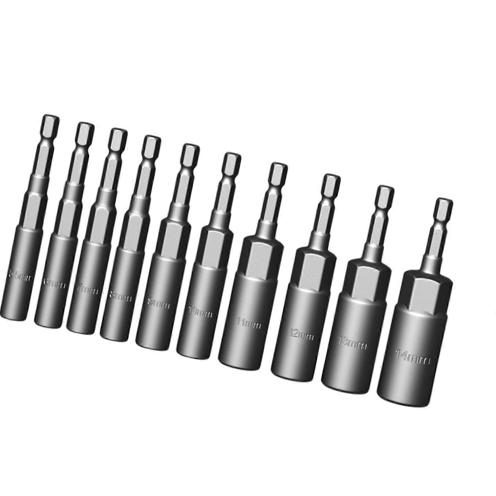 Power Nut Driver Drill Bit Set 1/4inch Shank Hexagonal Socket Adapter Bolt Driver Repairing Tool Kit for Electric Screwdriver Multicolor