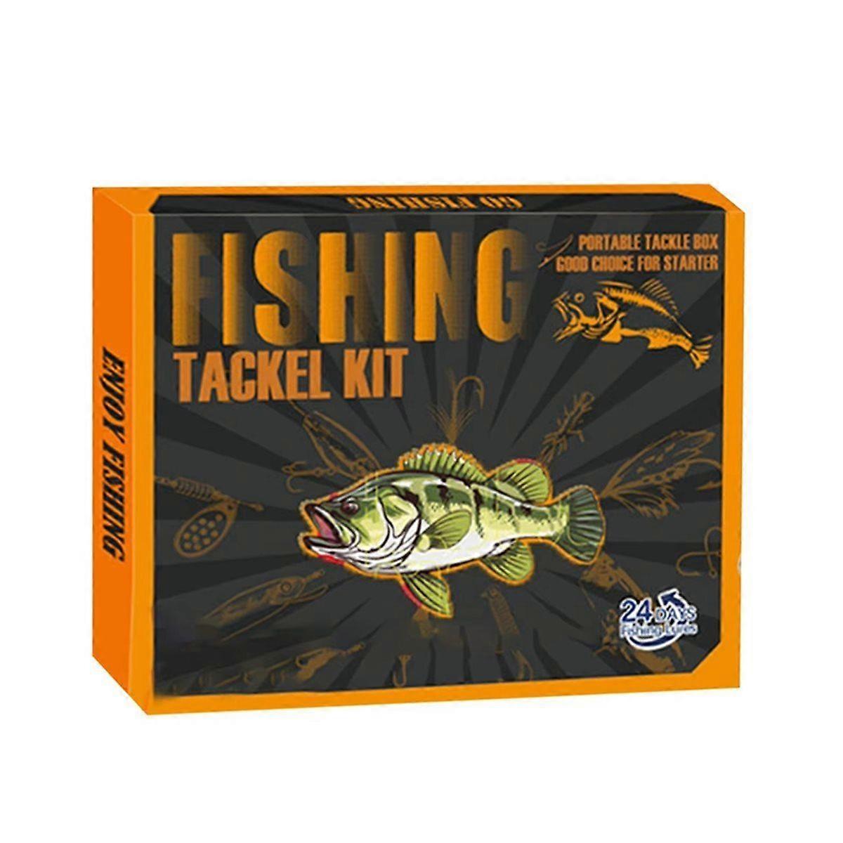 Fishing Lure Countdown Calendar Freshwater Realistic Tackles 24-Day Advent Countdown with Fishing L