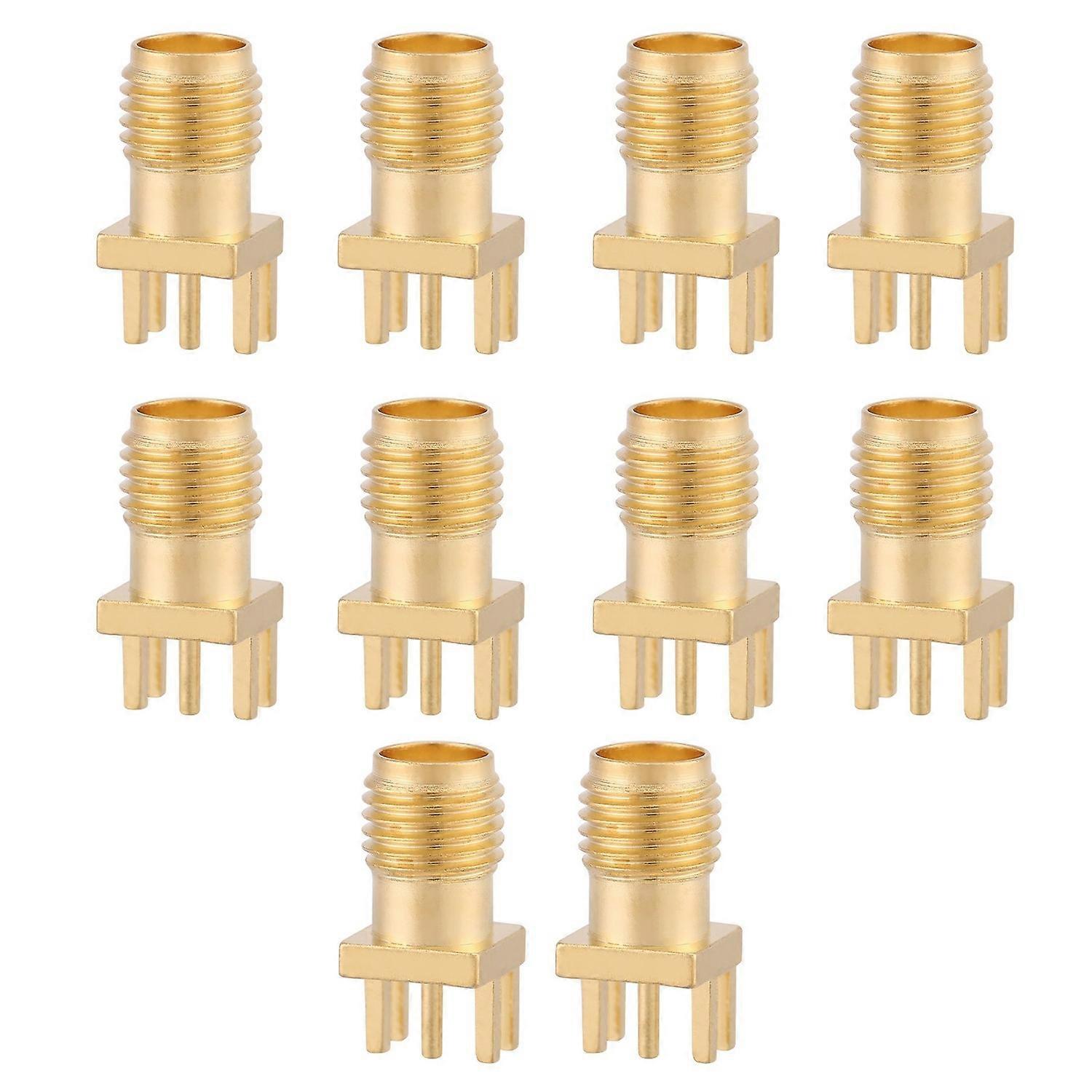 10 stuks messing SMA vrouwelijke basisaansluiting PCB-montage 50 Ohm RF-connectoren