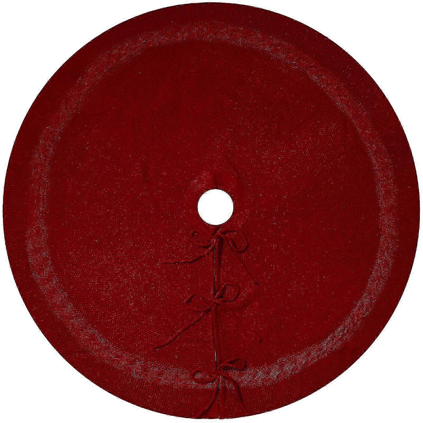 Holiday Christmas tree skirt knitted style with size options and dual color selections