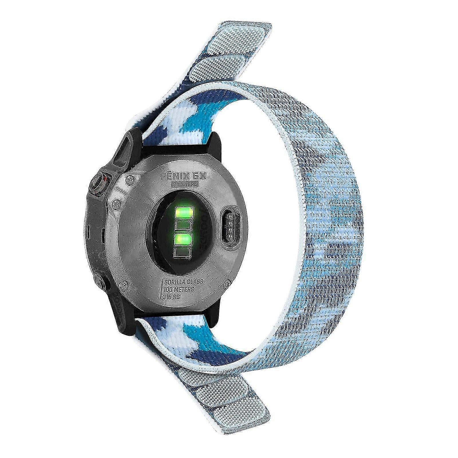 For Garmin Descent G1 / Fenix 7 / 6 Pro  /  5 Plus Nylon Watch Band Adjustable Sport Loop Strap Wristband Replacement Bracelet