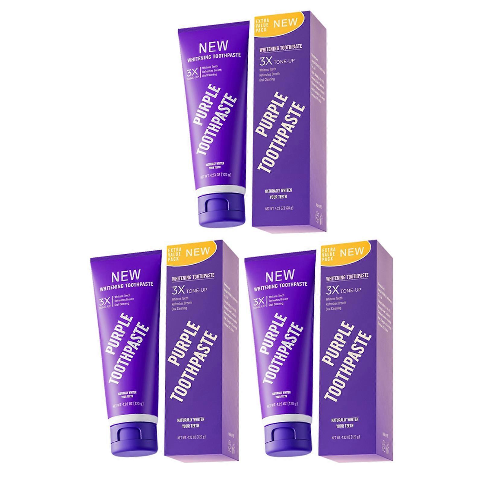 Purple Instants Toothpaste, Purple Color Corrector Toothpaste for Yellow Teeth, Freshens Breath
