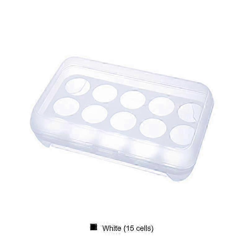 15 Grids Egg Storage Box Egg Box Tray with Lid Drawer Egg Carriage Container Refrigerator Crisper Egg Protection Box Egg Rack