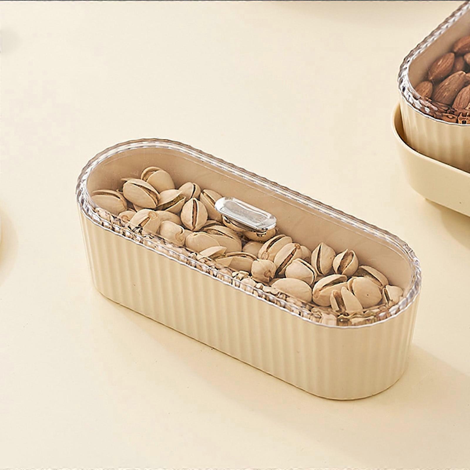 Jacenvly 1pc Multifunctional Storage Container for Nuts, Snacks, Candy, Fruit - White & Clear (Pallet Not Included) - Compatible with...