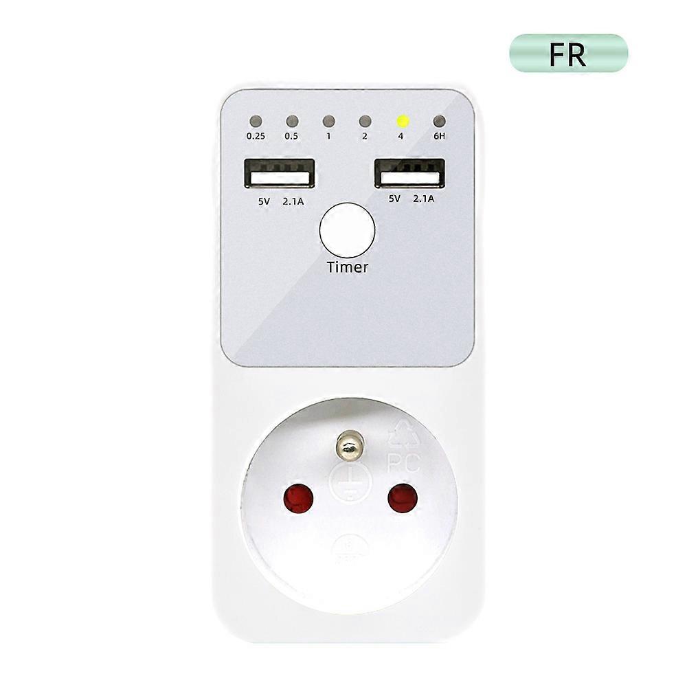 Programmable Countdown Timer Socket Electrical Intelligent 6HR Socket for USB Interface Switch with EU US UK FR Plug