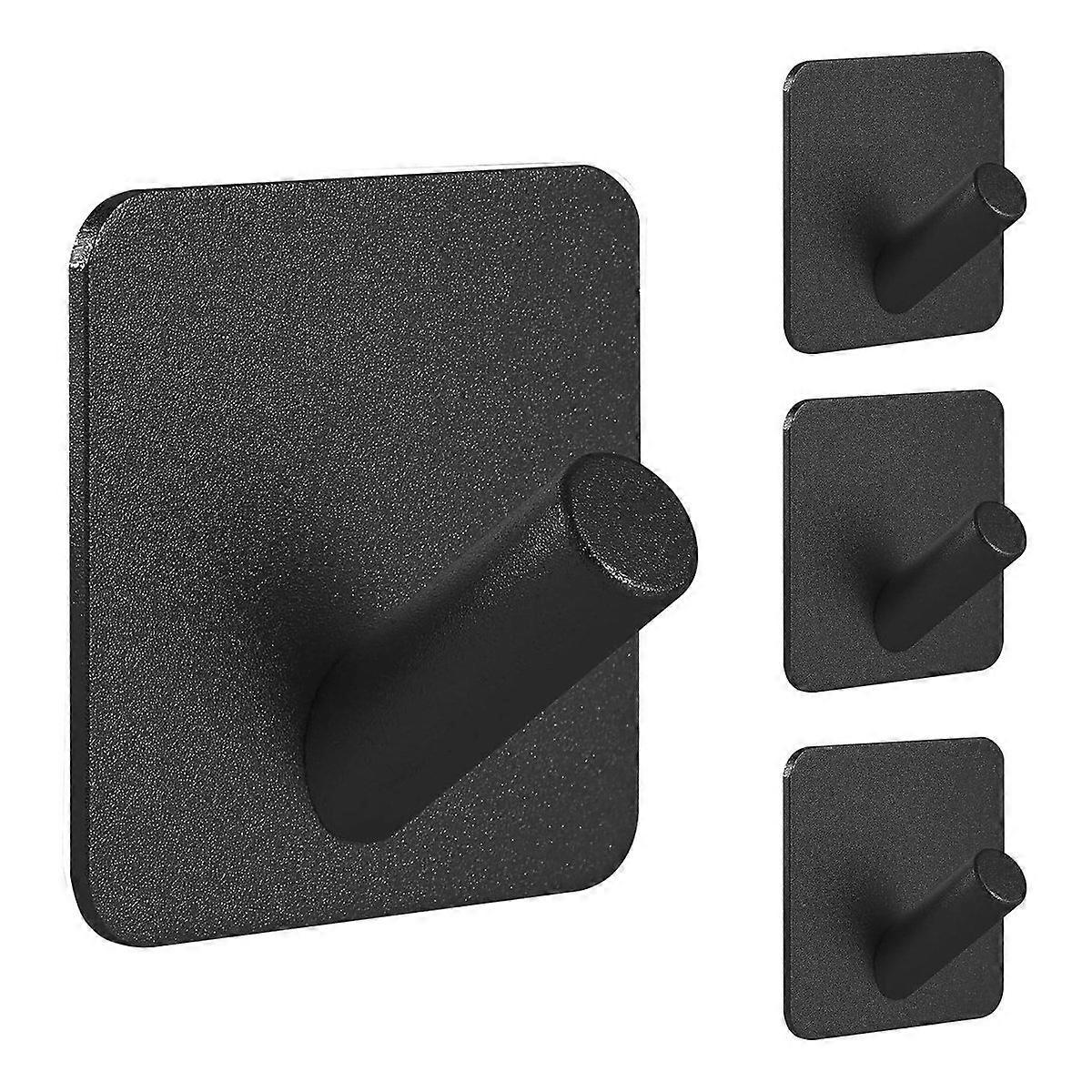 Heavy Duty Adhesive Hooks, Square-Slash Hook, Black