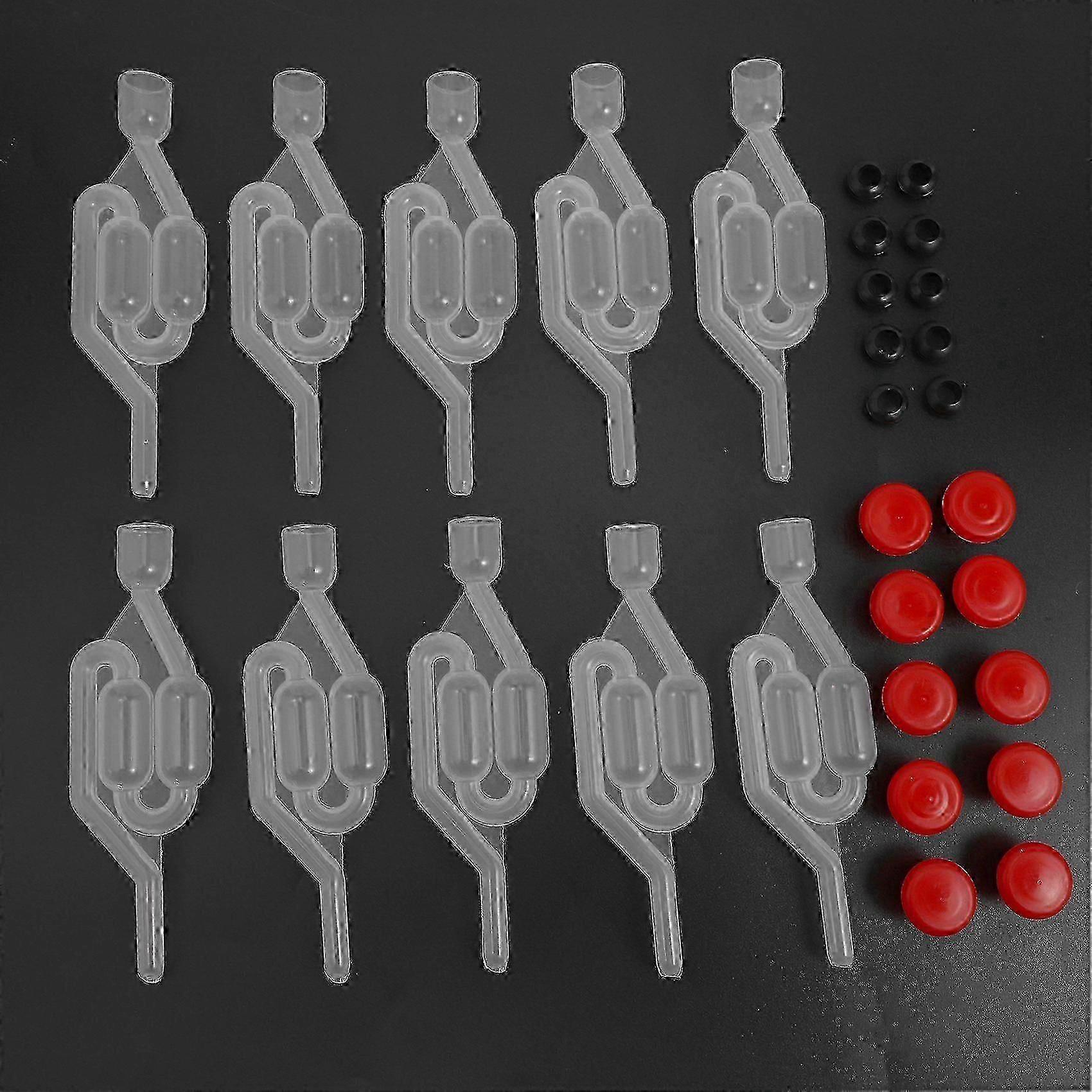 10-Piece Fermentation Check Valve and Airlock Set for Home Winemaking and Beer Brewing Kits