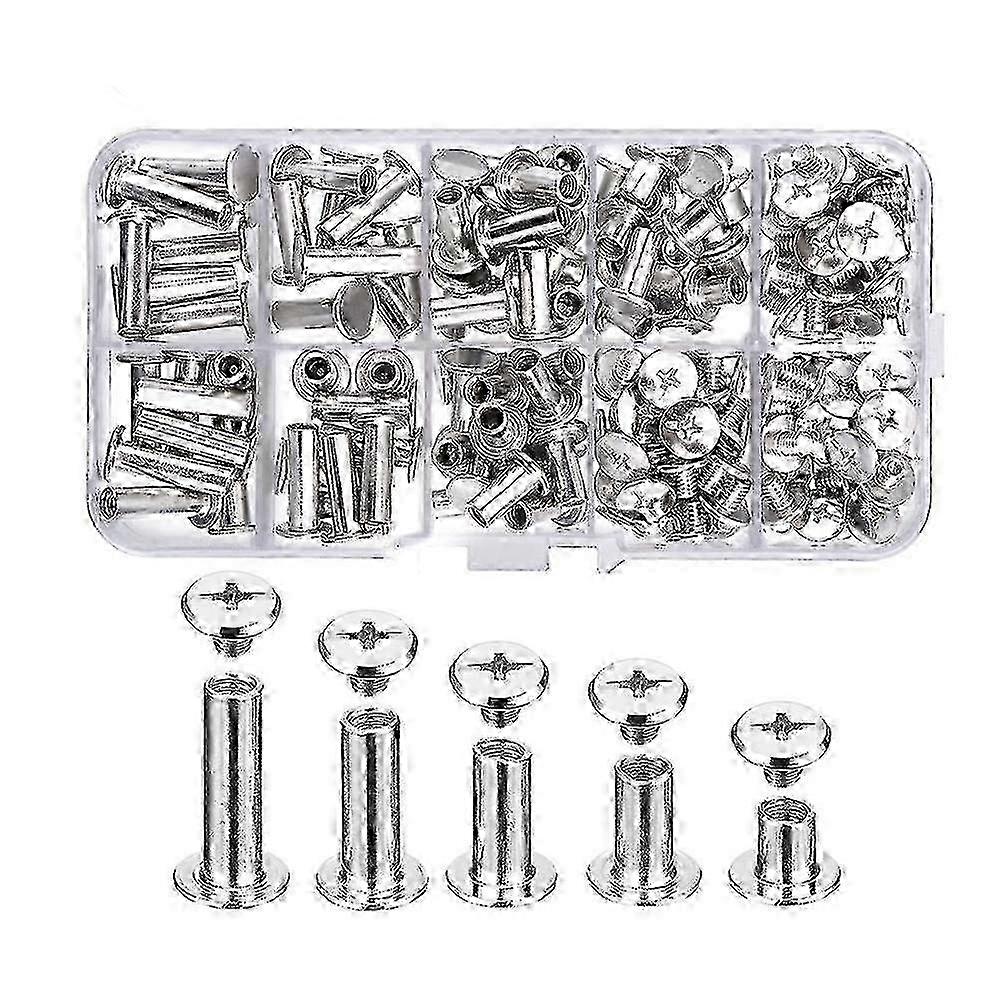 Chicago Screws Assortment for Leather Projects, 80 Sets in 5 Sizes