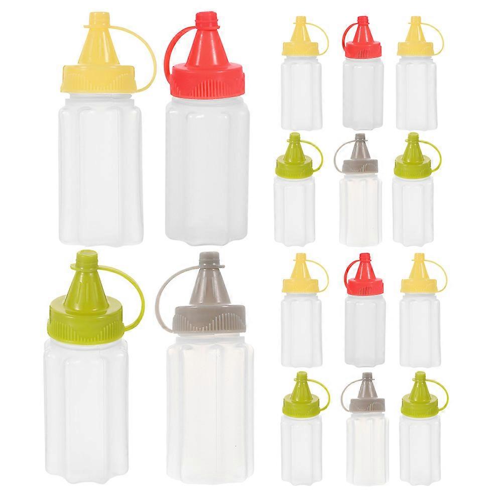 Plastic Sauce Container Squeeze Bottle for Storage 16Pcs Pack