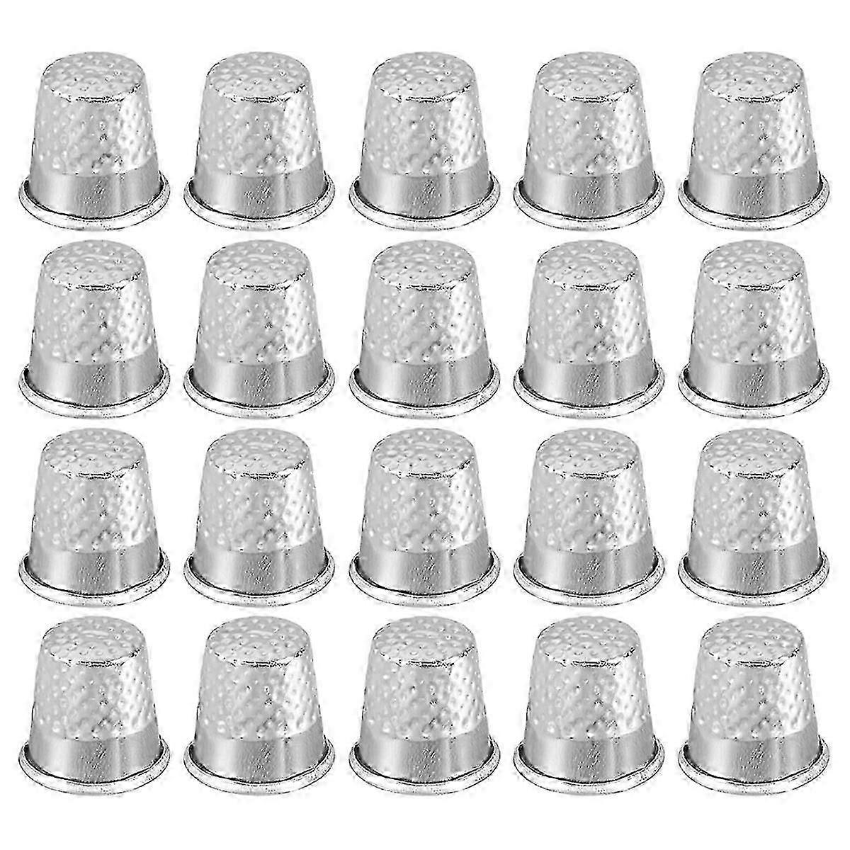 Sewing Thimble Finger Protector, 20 Pcs Metal Finger Shield Ring