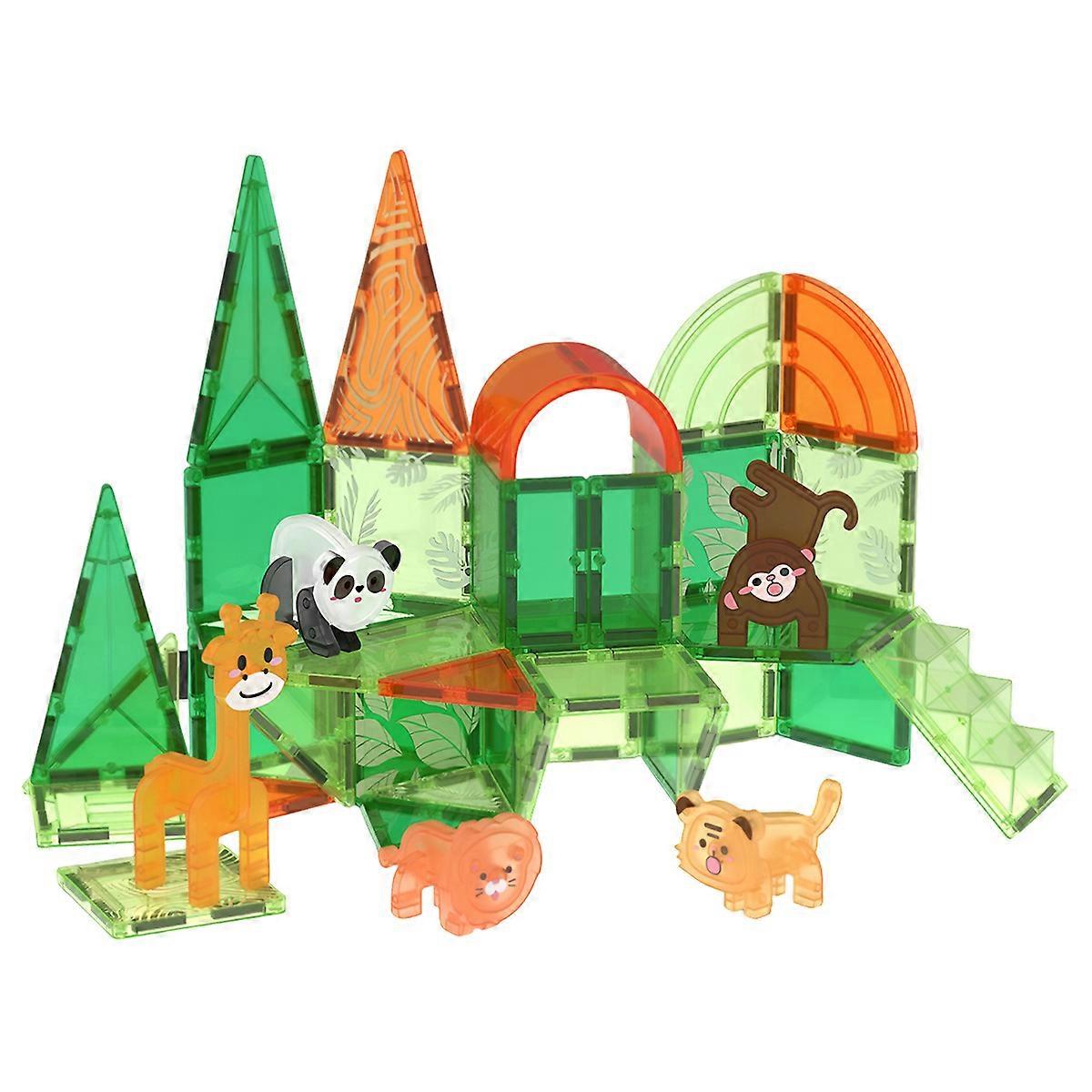 50-piece magnetic construction set - Jungle model, Green