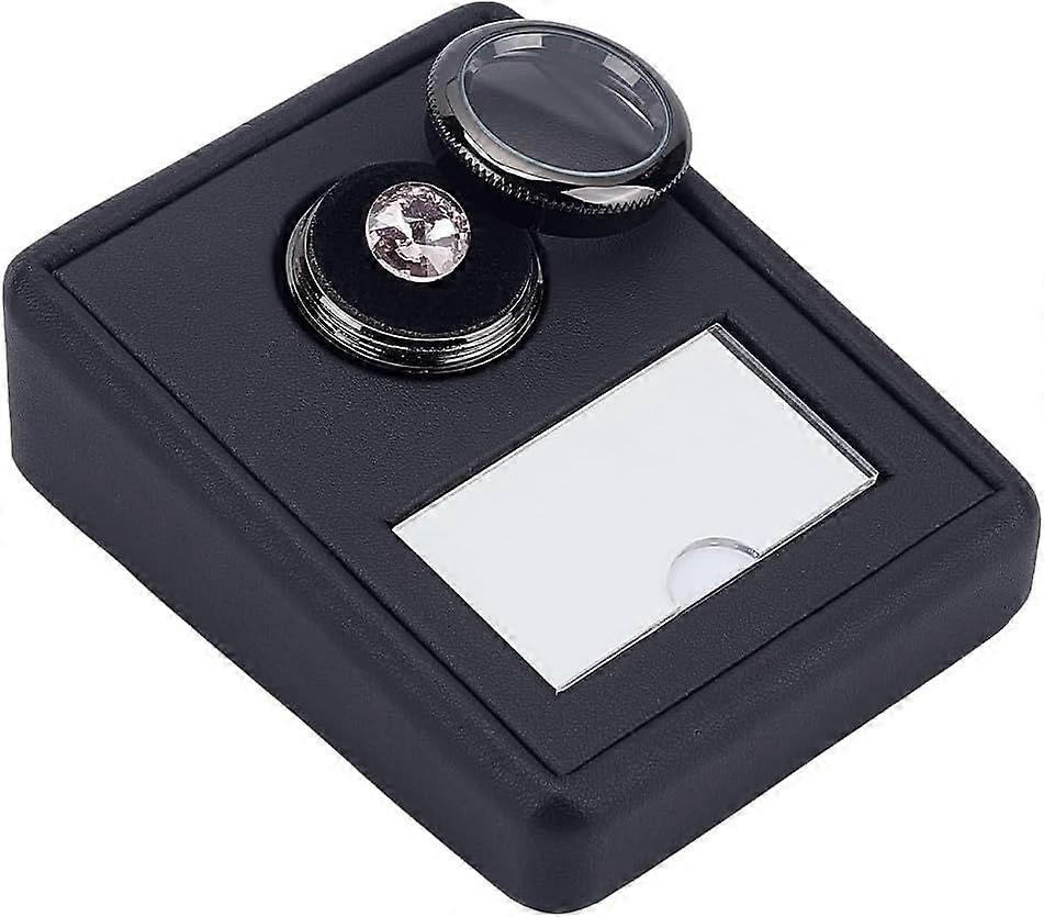 Black Gems Storage Container Diamond Display Boxes Gemstone Jewelry Box Small Leather Storage Box with Mini Round Box and Base for Gems Coins Jewelry 