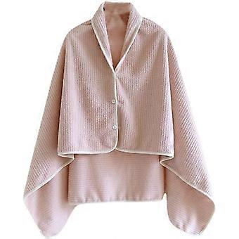 Tragbare Damen-Decke, vielseitig tragbar, Sherpa-Fleece-Schal, Wickeltuch, einfarbiger Rippenflanell-Umhang mit Knöpfen, flauschiger Fleece-Pyjama, warmer Winterponcho szrh1288