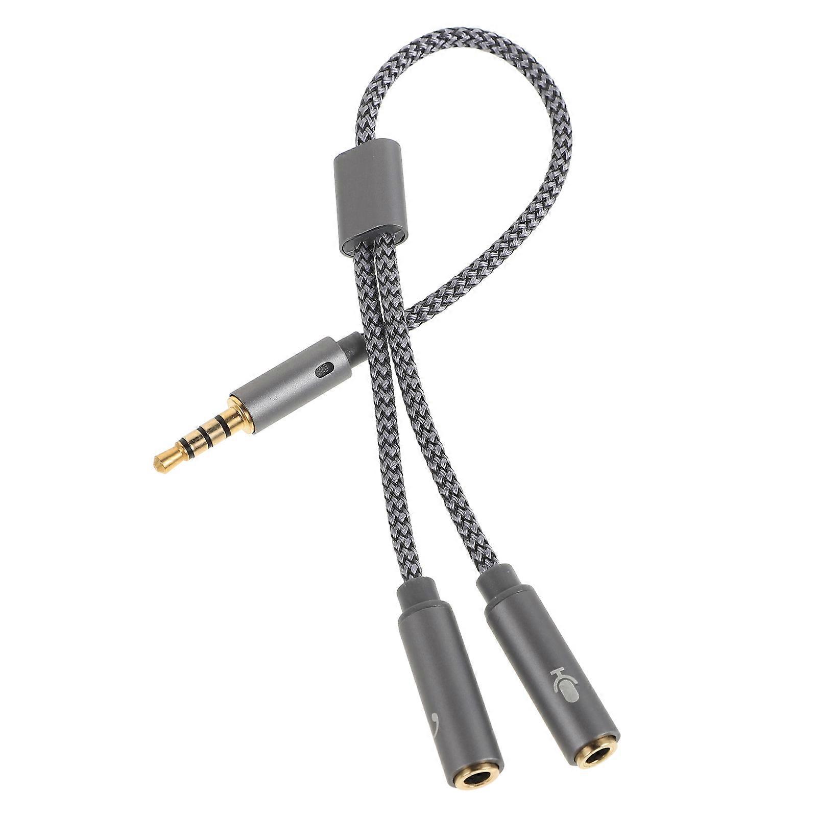 PC Splitter Cable for Headset Home Office Compatibility Nylon Material Broad Compatibility 1Pcs