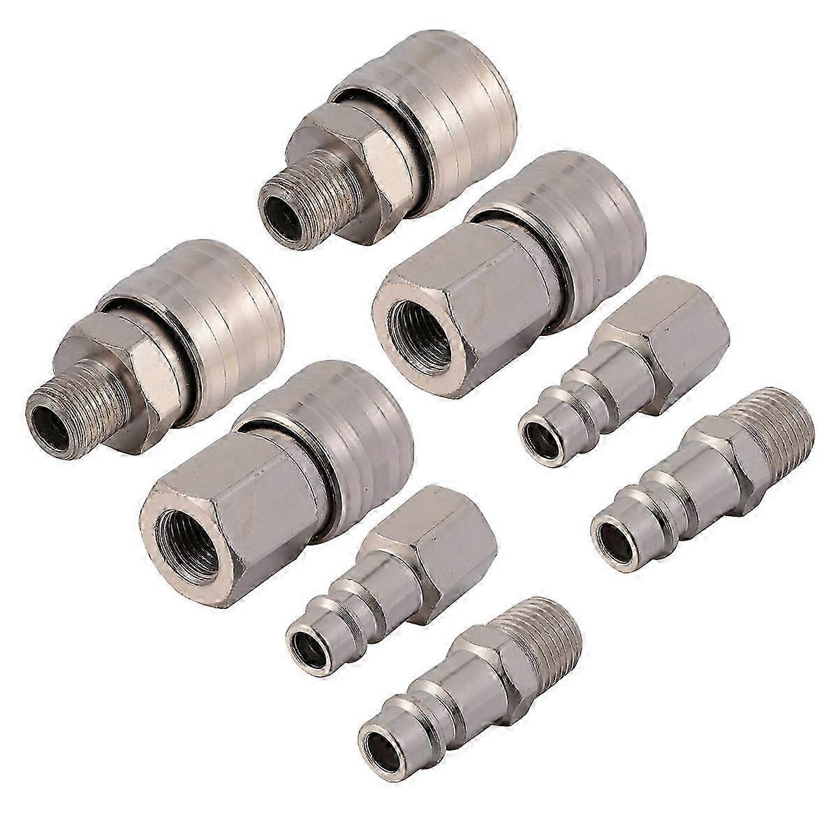 Kompressortillbehör Luftkopplingskopplingar 1/4 NPT luftkoppling Högflödeskoppling 1/4 Luftkopplingsplugg Luftkopplingar Adaptrar