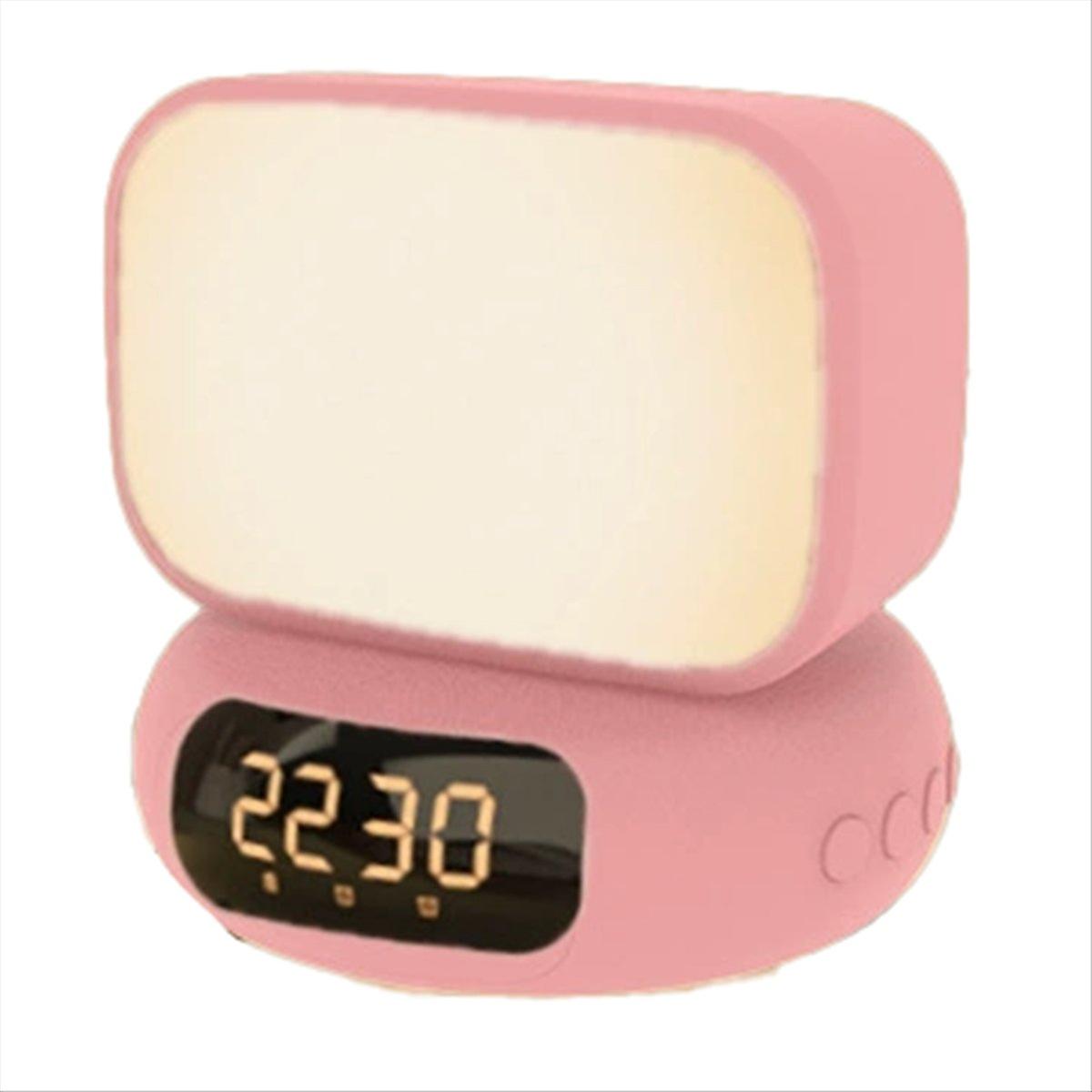 Atmosphere Night Light Speaker LED Alarm Clock Function Pink
