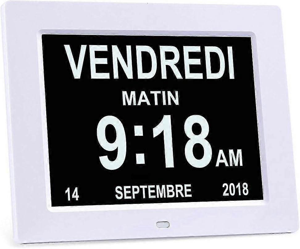 8" LCD Digital Calendar Clock with Date, Calendar Clock with Date, Day and Time | Alzheimer's Clock