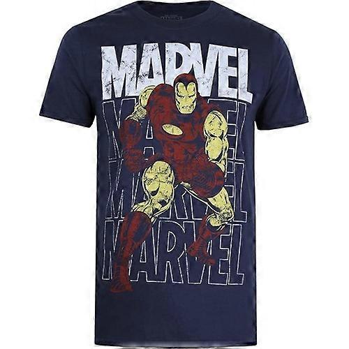 Marvel Comics Mens Iron Man Repeat Logo T-Shirt