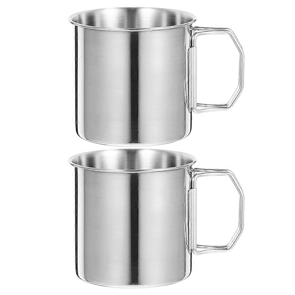 Metal Drinking Cup Suitable For Adventure Trips With Rust Resistant Properties 2Pcs Easy To Clean