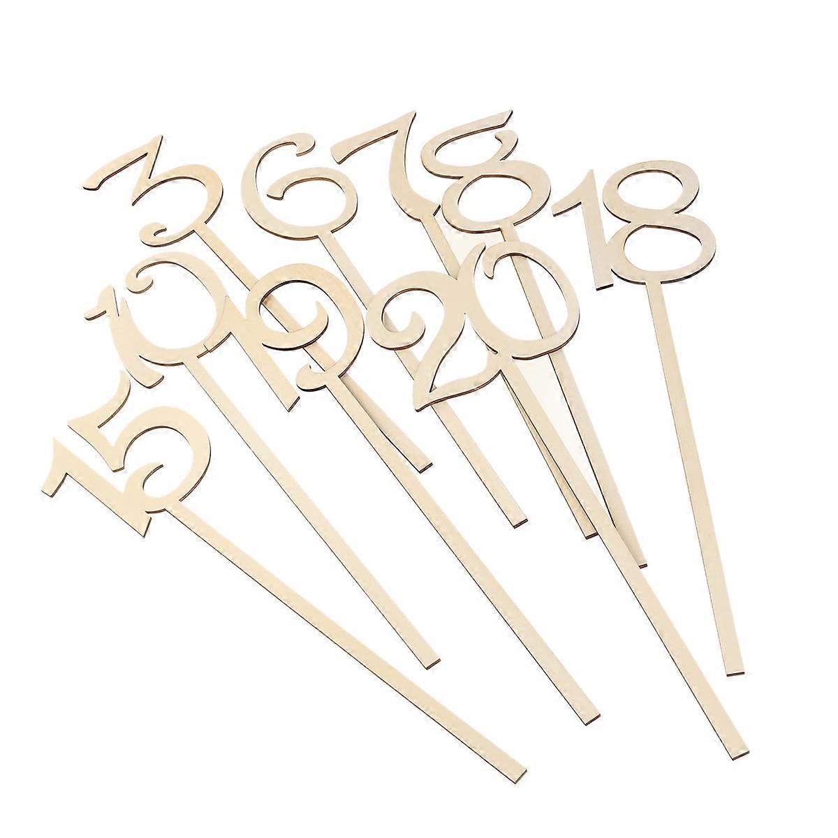 Natural Wood Table Numbers for Wedding Seating 3Pcs Set