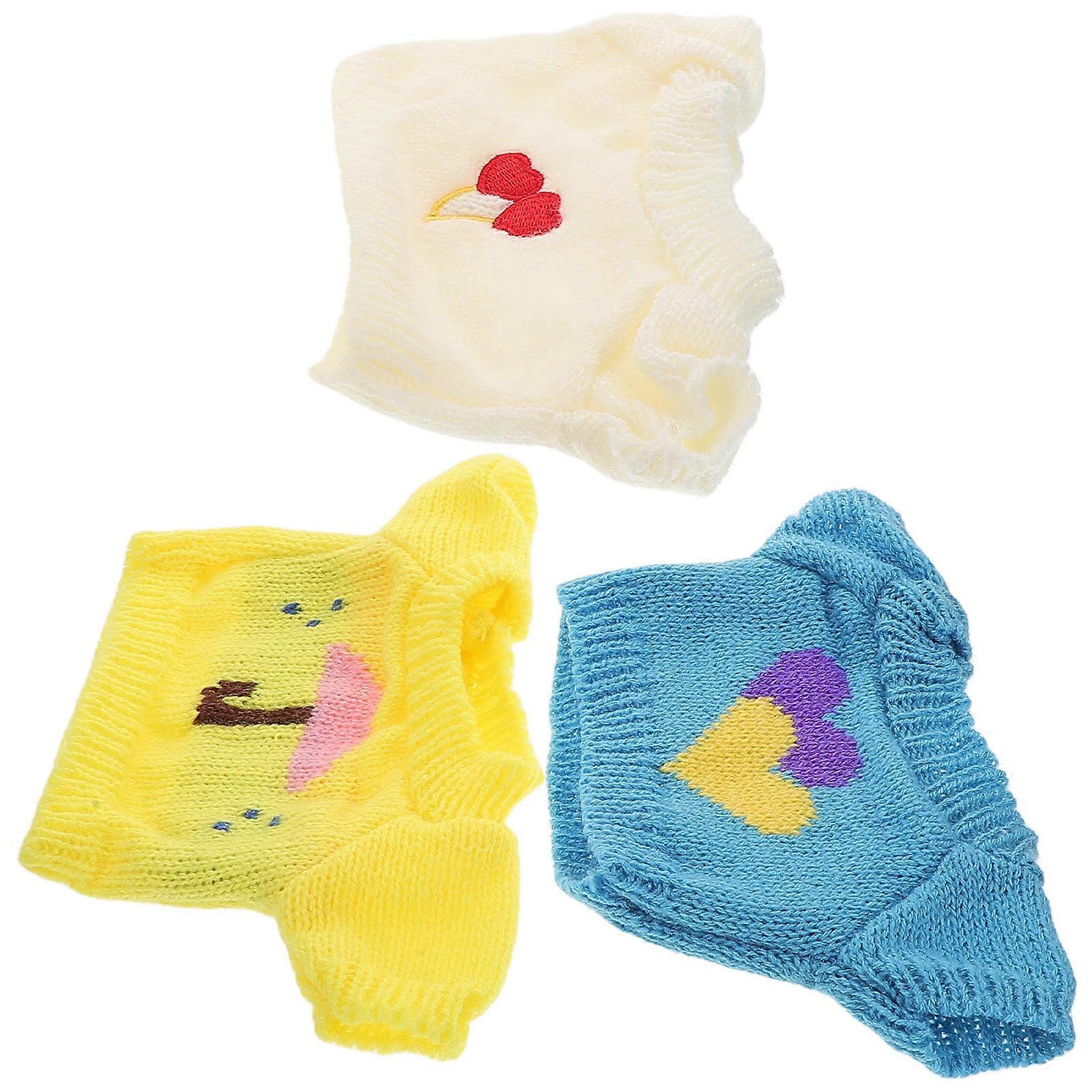 Toy Bear Clothes Doll Costume for Doll 3Pcs Assorted Color Replaceable Sweater