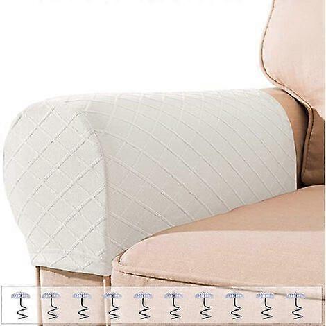 2-Piece Elastic Sofa Armrest Covers, Stretch Armrest Covers with 10 Transparent