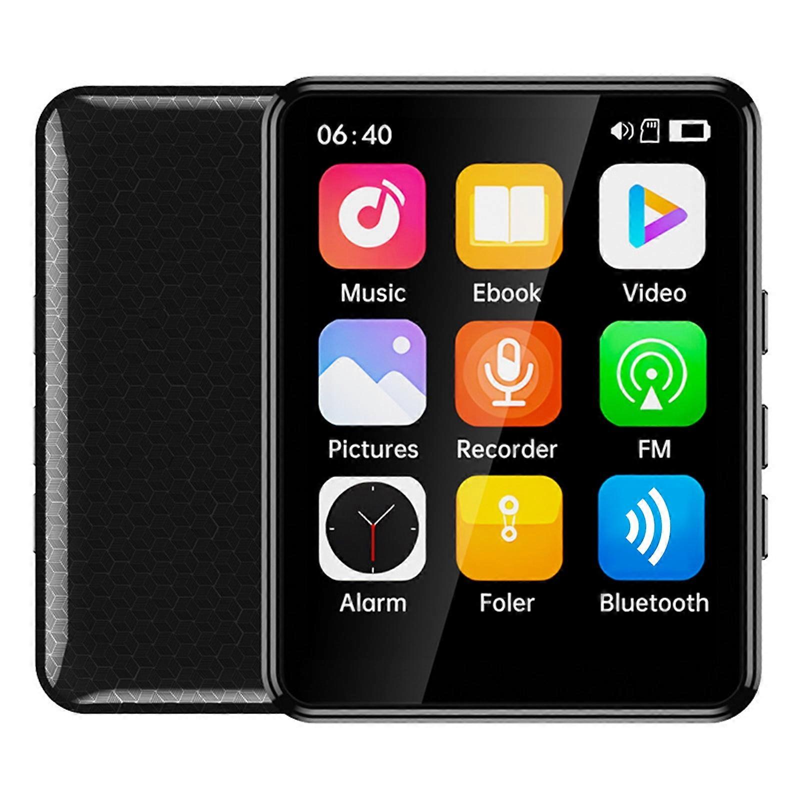 Lksixu MP4 Player 1.8" Touch Screen, Bluetooth, 16GB, with Speaker, Voice Recorder, FM Radio, E-Book, Alarm, compatible with Student Sports Office