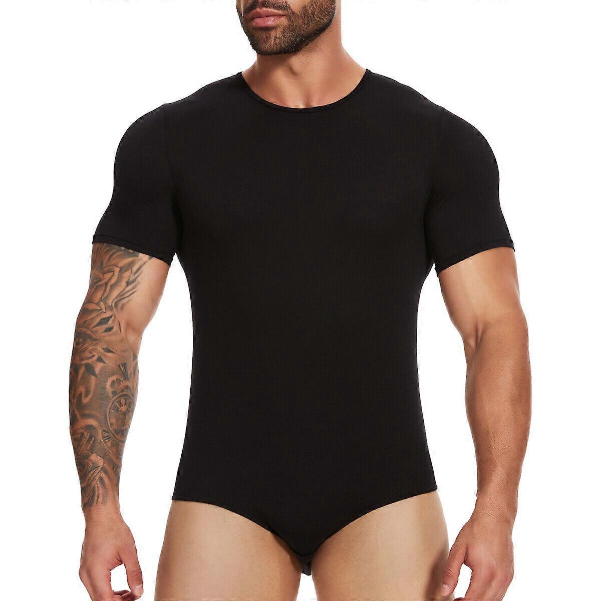 Tuta intera da uomo, pigiama a maniche corte, body, maglietta basic, intimo