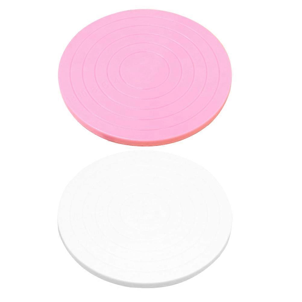 2Pcs Plastic Mini Cake Decorating Turntable for DIY Cake and Cookie Decoration