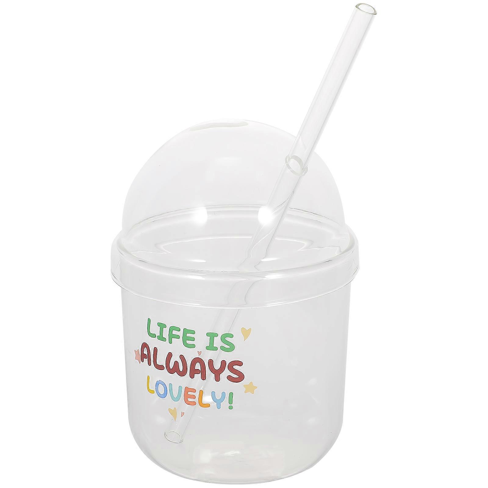 Cartoon Beverage Cup for Drinking Use 3Pcs Clear Glass Set