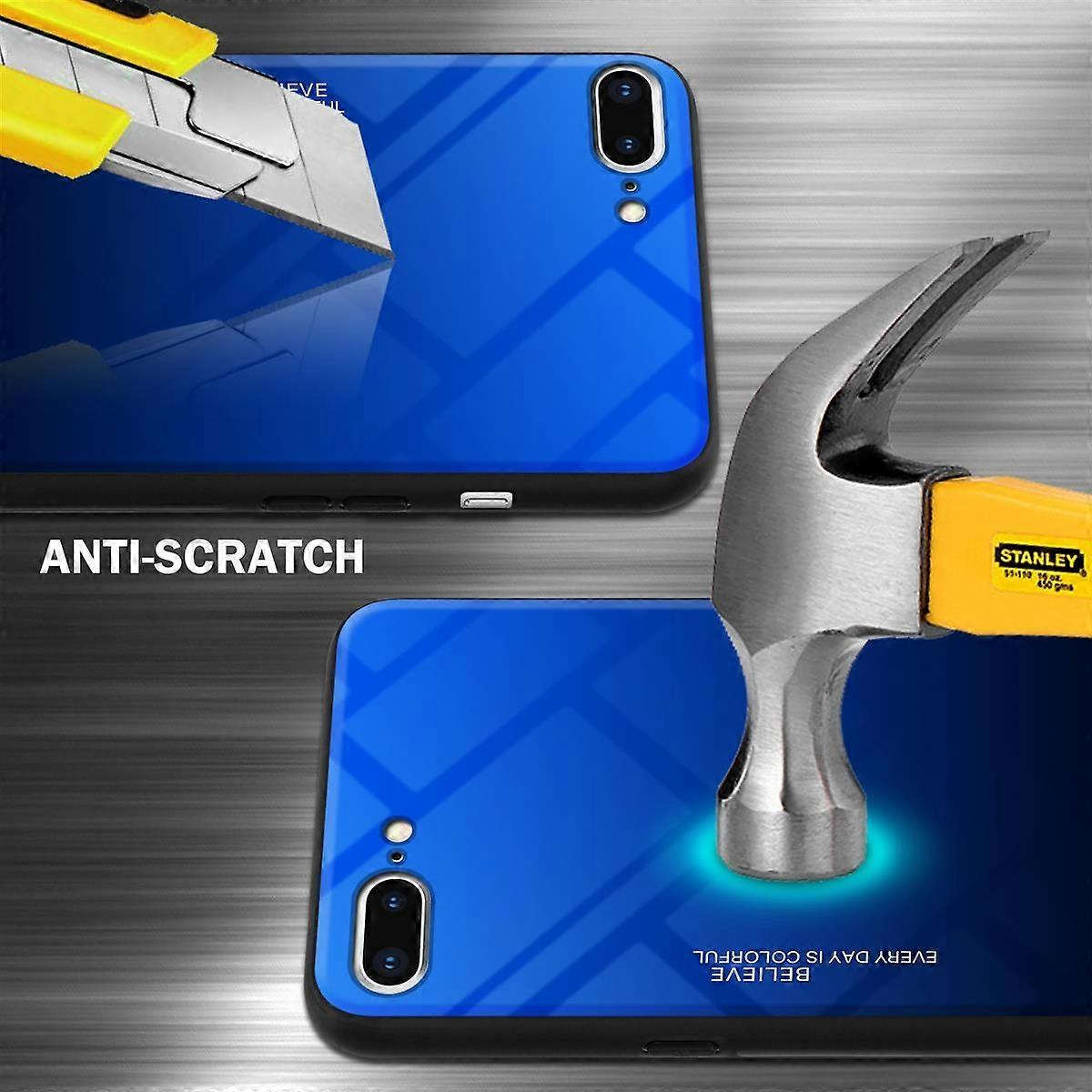 Θήκη iPhone 7 PLUS / 7S PLUS / 8 PLUS TPU Προστατευτική Θήκη - Πίσω Κάλυμμα με Προστατευτικό Τζάμι - Δίχρωμο