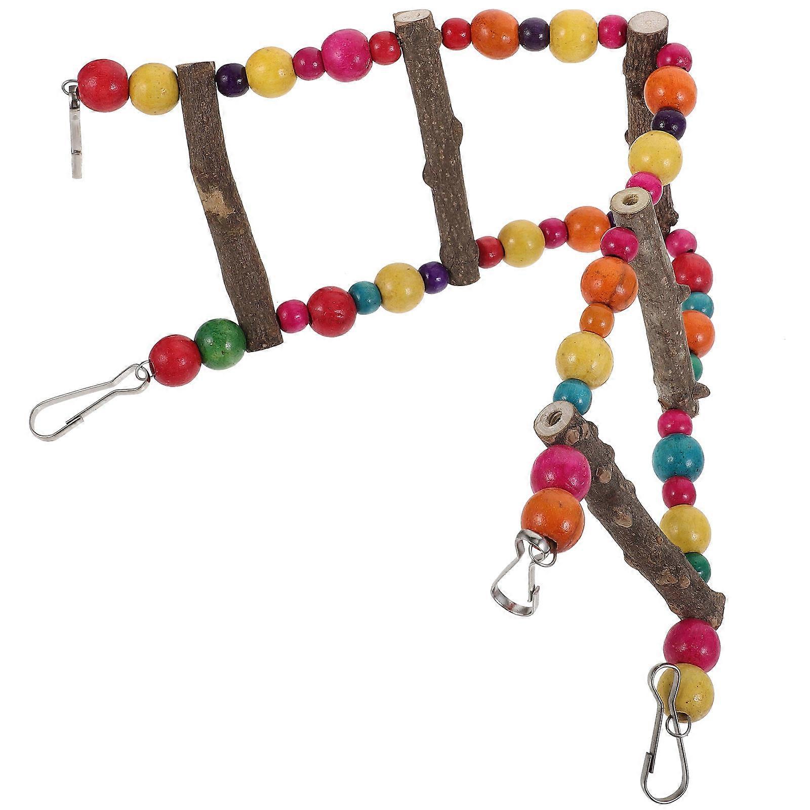 Parrot Ladder Bird Step Ladder Wooden Toy for Exercise 3Pcs Colorful