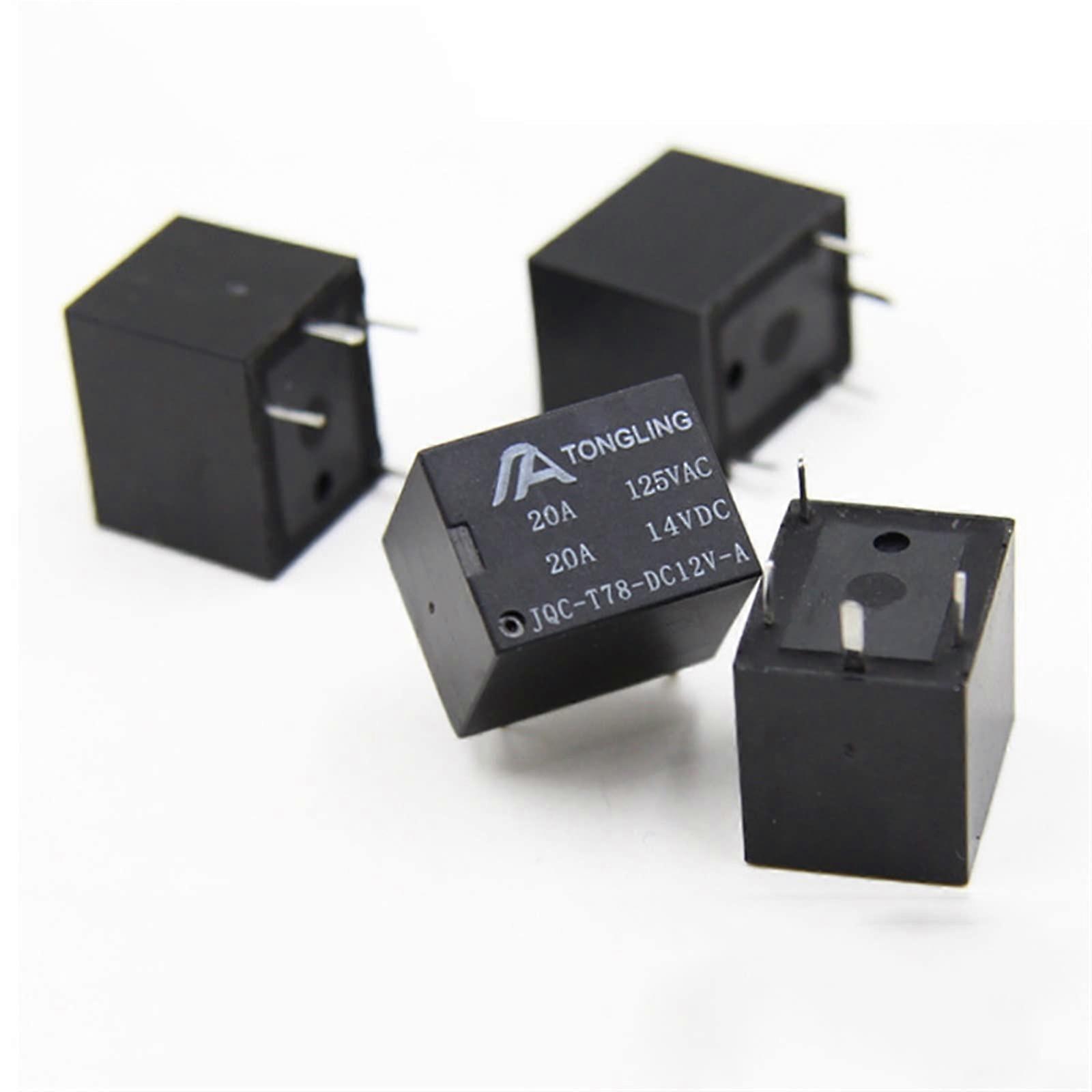 20A DC 4-Pin Electromagnetic Relay T78 T74 TRKM SRA-12VDC-AL 5V 12V 24V Small Size for Automation Projects