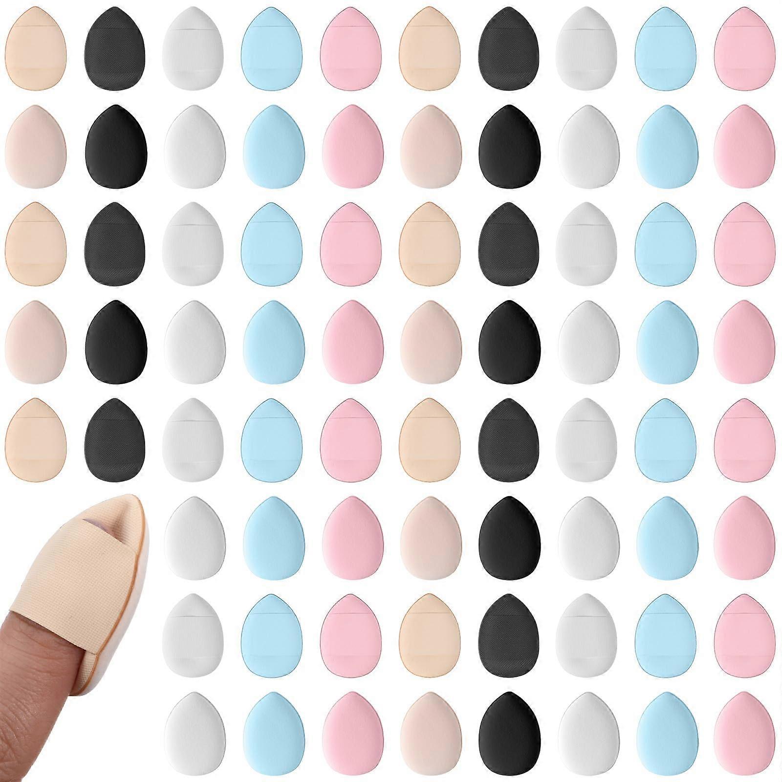 75PCS Mini Makeup Sponge and Finger Powder Puff Set, Soft Teardrop Design for Precise Detail Coverage