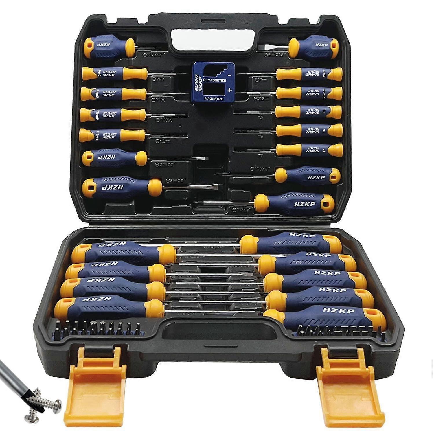 Magnetic Screwdriver Set 66 Piece Precision Kit with S2 Steel Bits and Durable Storage Case