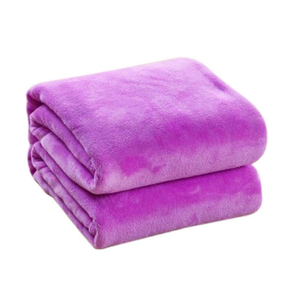 Flannel Bedding Fleece Blanket for Warming Use Purple